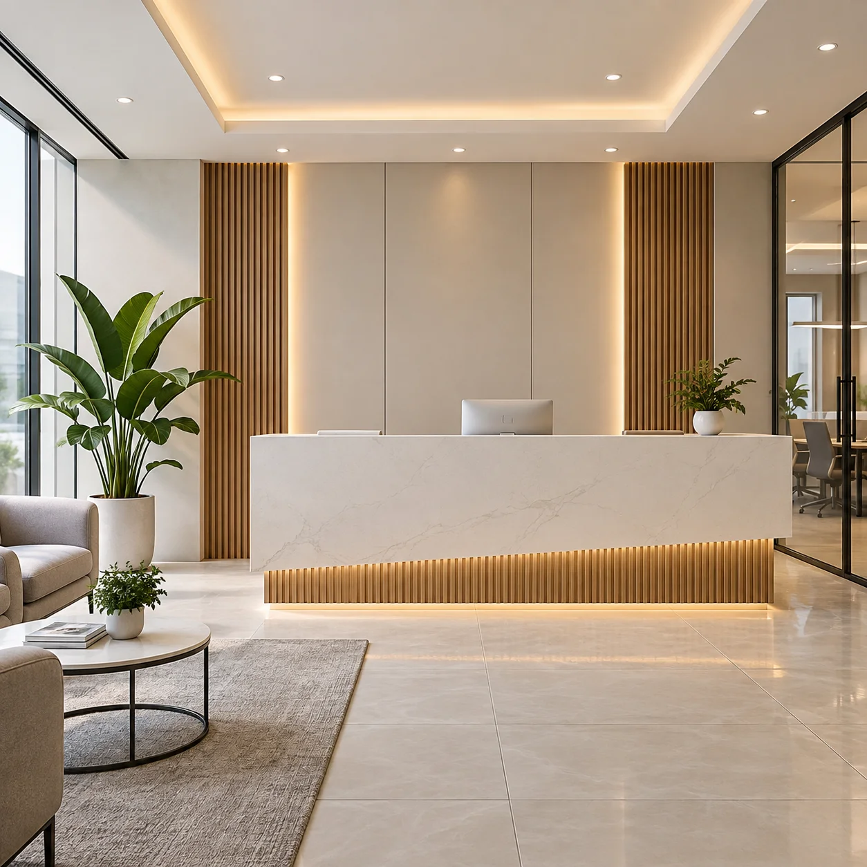 Minimalist Office Reception Designs for a Clean Look